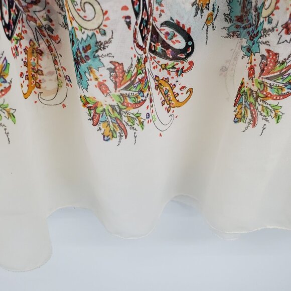 American Rag Boho Paisley Tunic Top Womens Size M Smocked Peasant Festival Flowy - Picture 5 of 11
